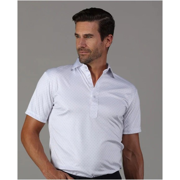 Collars & Co. Other - NWT Collars and Co Semi-Spread Collar Polo White Navy Polka Dot Small